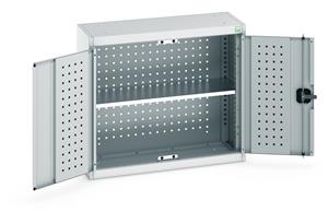 Bott Industrial Wall Mounted Workshop Tool Cupboards Wall Cupboard 800Wx325Dx700mmH - Perfo Back & 1 Shelf